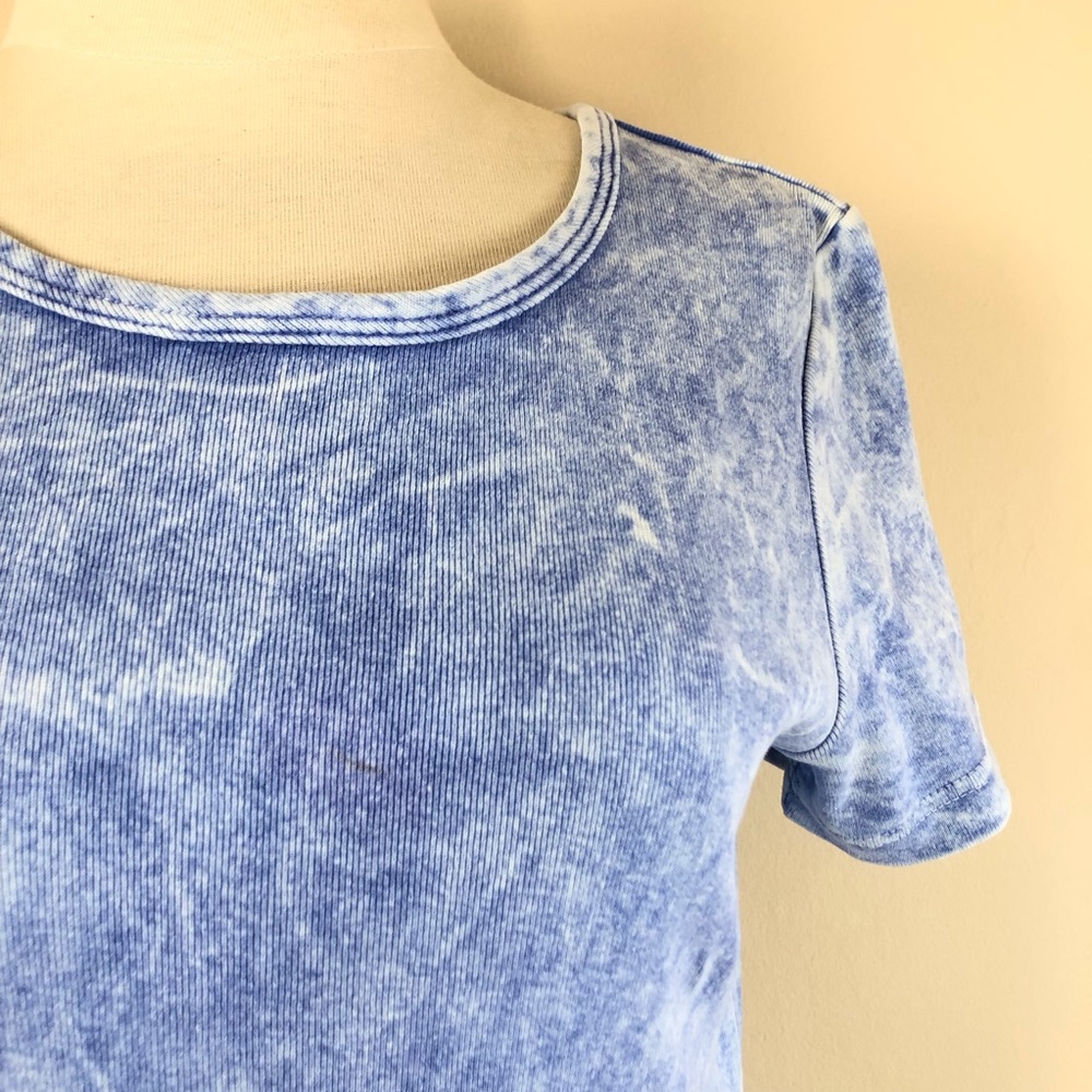vintage 90s acid washed faux denim jean dress tie dye maxi t shirt grunge y2k - Picture 6 of 10